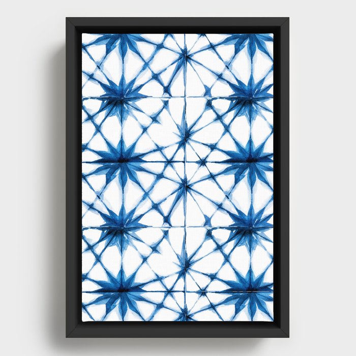 Shibori Tie Dye Pattern Framed Canvas