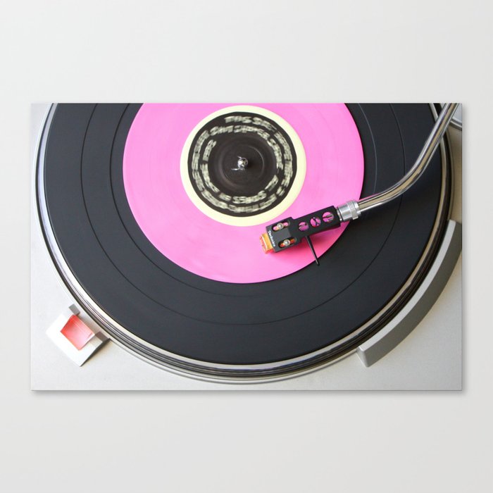 Pink Vinyl Record Canvas Print