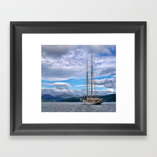 Schooner on the River Clyde Framed Art Print