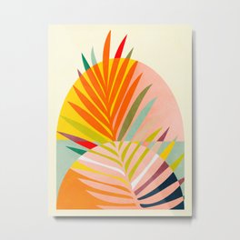 minimal leaf tropical spring Metal Print | Nature, Curated, Mid, Graphicdesign, Decor, Century, Geometry, Vintage, Retro, Art 