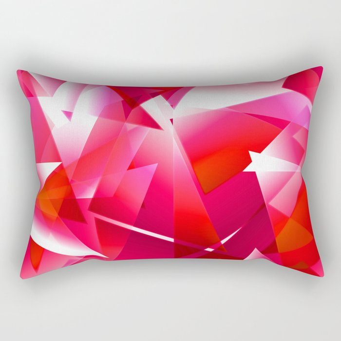 Abstract Pink Sharp Chaotic Background. Rectangular Pillow