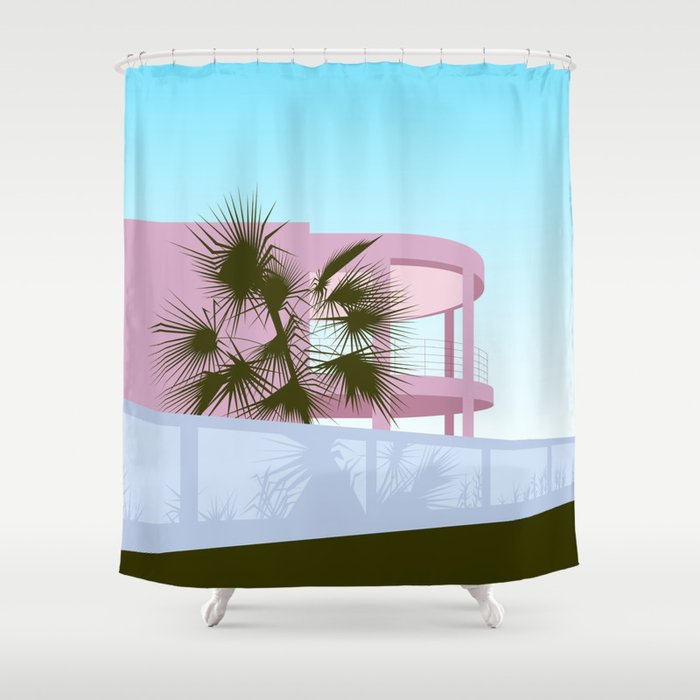 Art Deco Beach House Shower Curtain By Clairehuntley Society6 Art Deco Beach House Shower Curtain