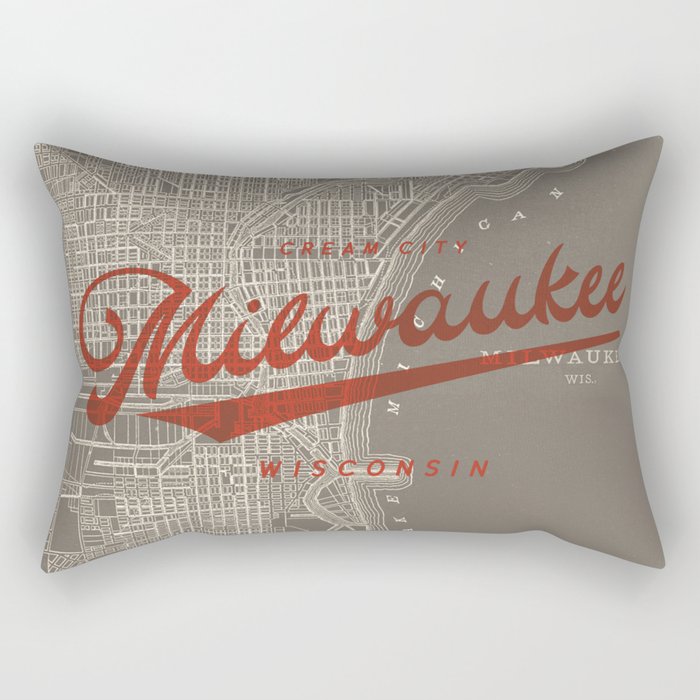 Milwaukee Map Rectangular Pillow