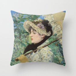 Jeanne (Spring) - Edouard Manet Throw Pillow