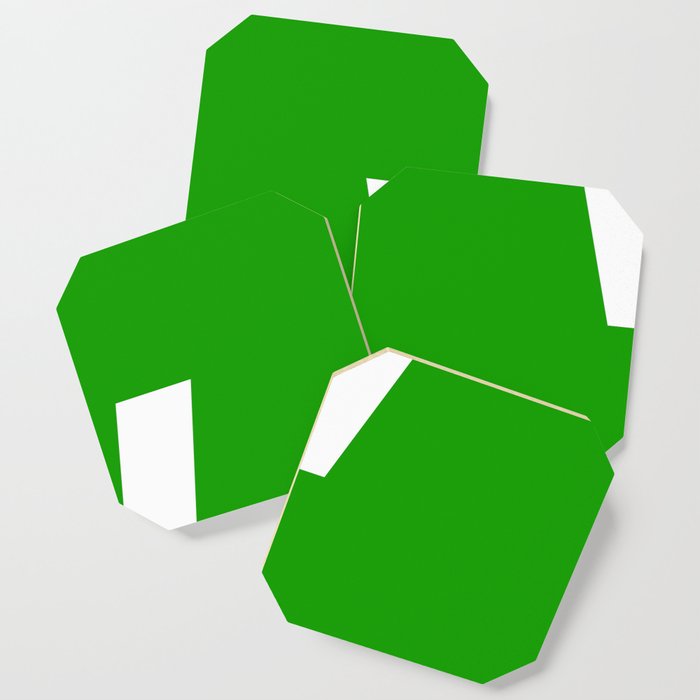 letter V (White & Green) Coaster