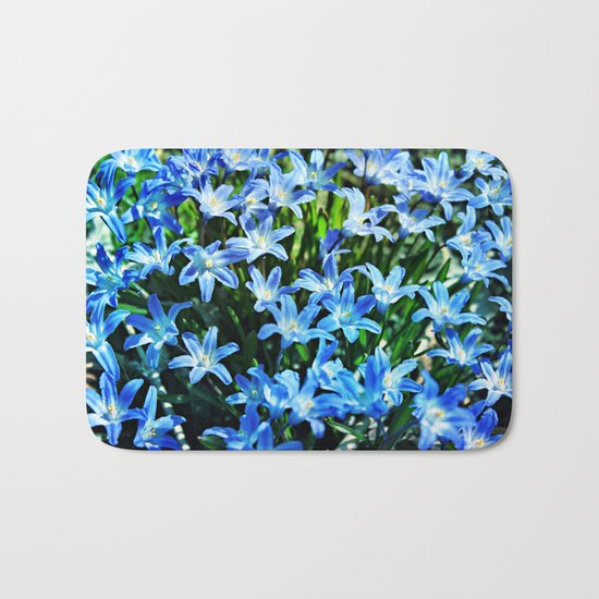 Blue Glory Snow Flowers Bath Mat