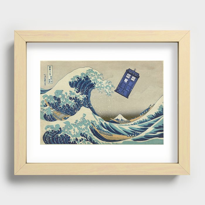 The Great Wave Doctor Who Recessed Framed Print