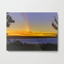 Rainbow & the Last bit of light for the Day Metal Print | Tasmania, Photo, Australia, Color, Beautifullight, Other, Light, Digital, Sunset, Tamarrivers 