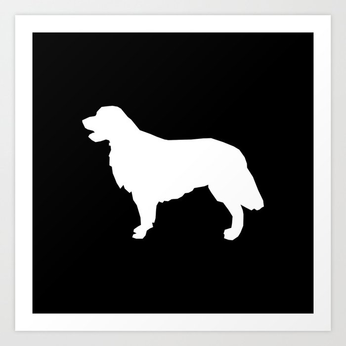 Golden Retriever Dog Silhouette Black And White Minimal Basic Dog Lover Art Art Print By Petsilhouettes Society6