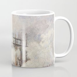 Camille Pissarro - Steamboats in the Port of Rouen Coffee Mug