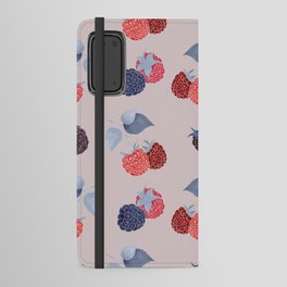 Strawberry Pattern with raspberries and blackberries Android Wallet Case