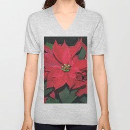 Poinsettia - Euphorbia pulcherrima V Neck T Shirt