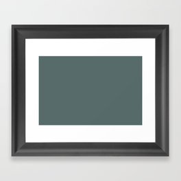 Muted Green Inspired by PPG Glidden Juniper Berry Green PPG1145-6 Solid Color Framed Art Print