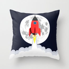 Rocket lift off Throw Pillow