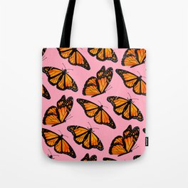 Monarch Butterfly Pattern-Pink Tote Bag