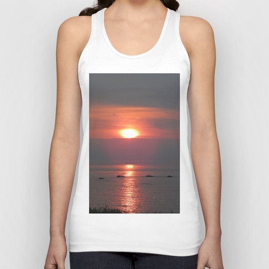 Ste-Anne-Des-Monts Sunset on the Sea Unisex Tank Top