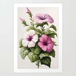 Pink Petunias  Art Print