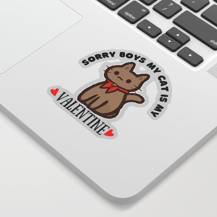 Sorry boys my cat is my valentine cute design Sticker