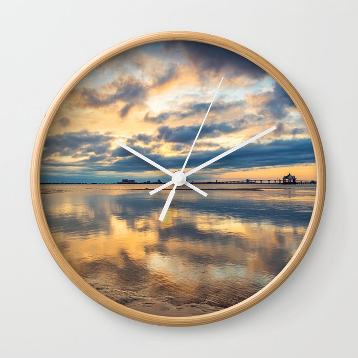 Mirrored Art Sunset Wall Clock