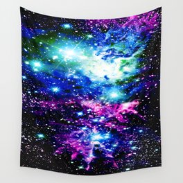 Fox Fur Nebula Dark & Vibrant Wall Tapestry