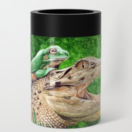 Crocodile Wearing a Frog as a Hat Can Cooler