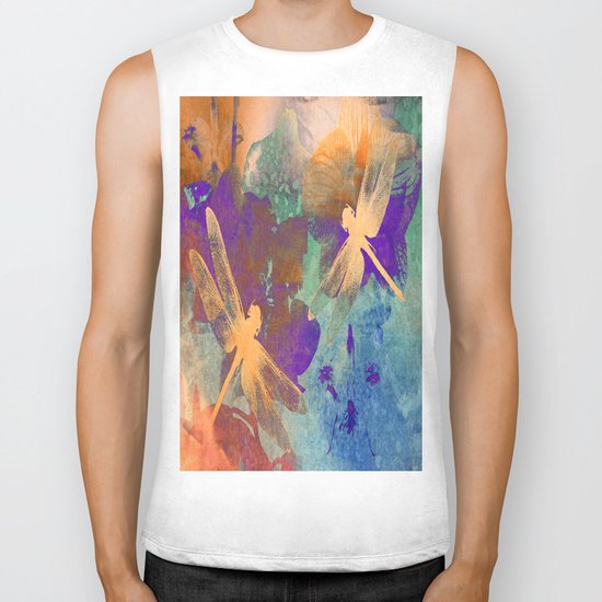 Orange Orange Dragonflies Biker Tank