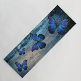 Butterfly Blue Vintage  Yoga Mat