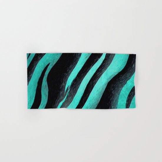 Cyan Zebra Hand & Bath Towel