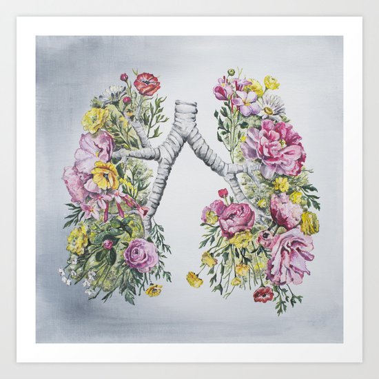 Floral Anatomy Lungs Art Print