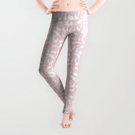 Rabbit Pattern | Rabbit Silhouettes | Bunny Rabbits | Bunnies | Hares | Pink and White | Leggings