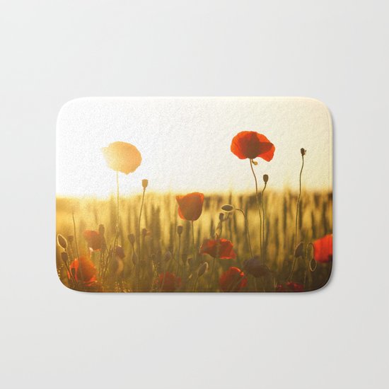 Poppies in the Sun Bath Mat