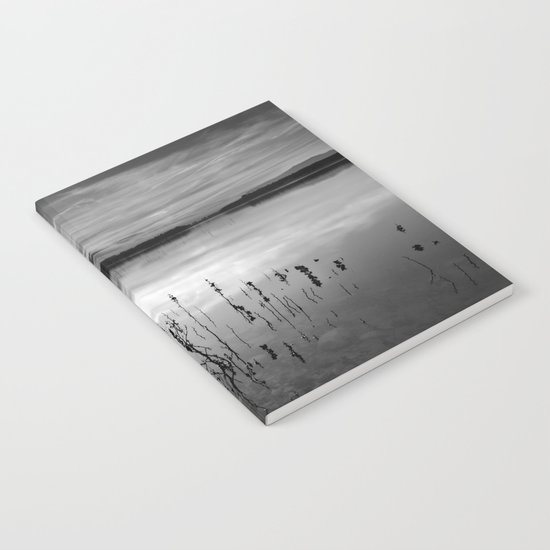 Calm At The Lake. At sunset.. Bw Notebook