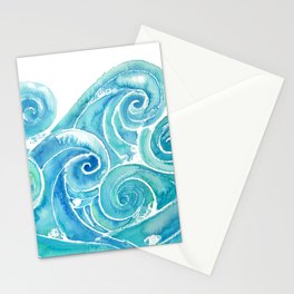 Watercolor Waves Stationery Cards