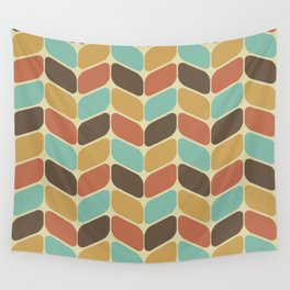Vintage Diagonal Rectangles Retro Wall Tapestry