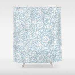 William Morris Vintage Mallow Powder Blue Shower Curtain