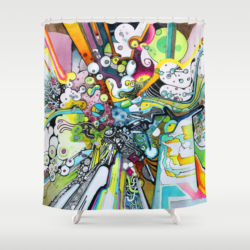 Tubes Of Wonder Watercolor Painting And Time Lapse Shower Curtain By Jeffjag Society6