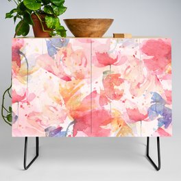 Watercolor Floral Abstract Series 1/3 Credenza