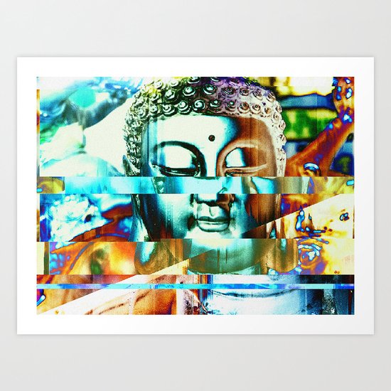 Glitch Buddha #3 Art Print