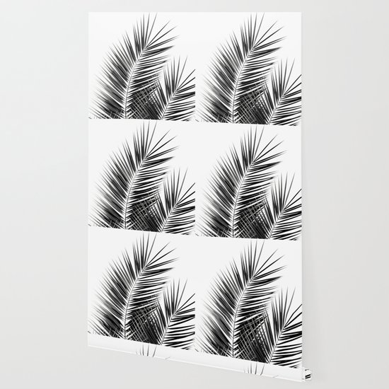 Black Palm Leaves Dream Cali Summer Vibes 1 Tropical Decor Art Society6 Wallpaper By Anitabellajantz Society6