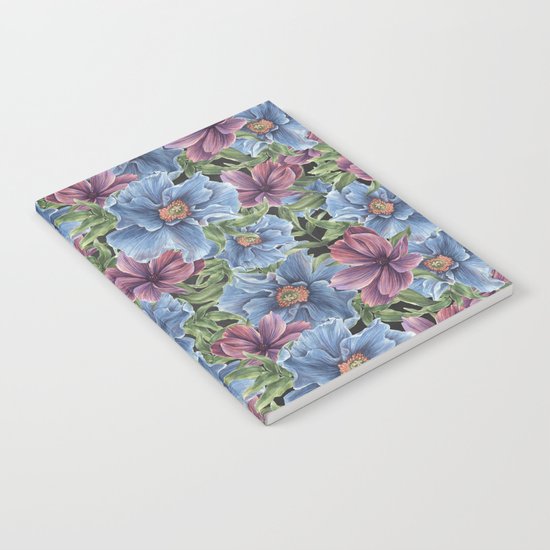Hibiscus Flowers on Chalkboard Notebook