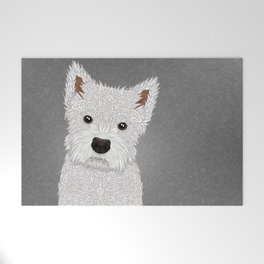 Cute West Highland Terrier Portrait Welcome Mat