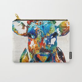 Colorful Cow Art - Mootown - By Sharon Cummings Carry-All Pouch