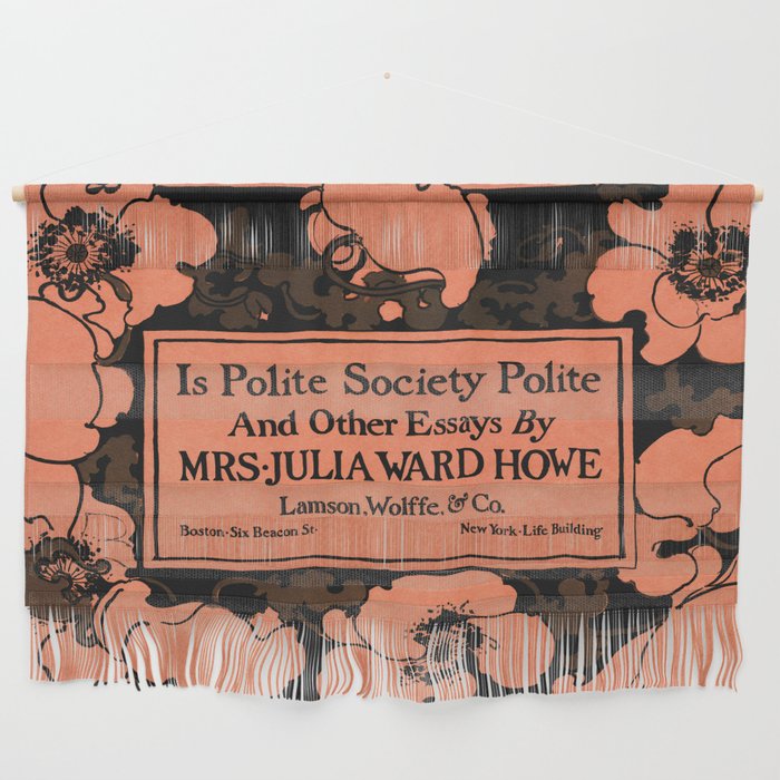 Is Polite Society Polite and Other Essays (1895) illustration of flowers in art nouveau style in high resolution by Ethel Reed Wall Hanging