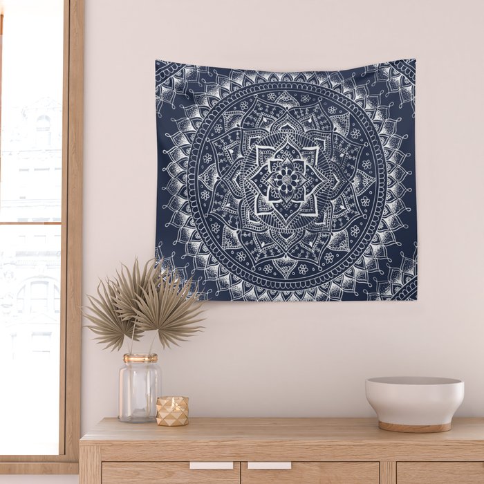 Navy blue mandala tapestry store
