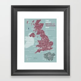 The Great British Television Map Framed Art Print