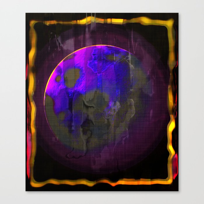 Purple Planet in Frame Canvas Print