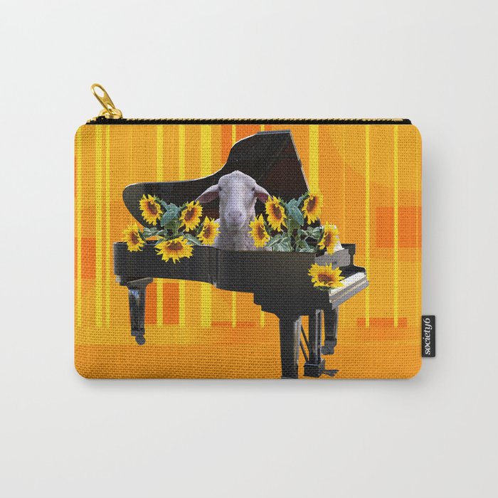 Piano with sunflowers and sheep Carry-All Pouch