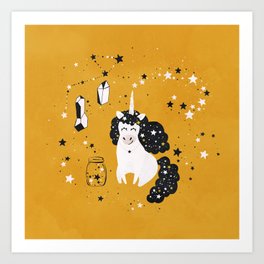 Stellar Unicorn with Stars in a Jar Art Print