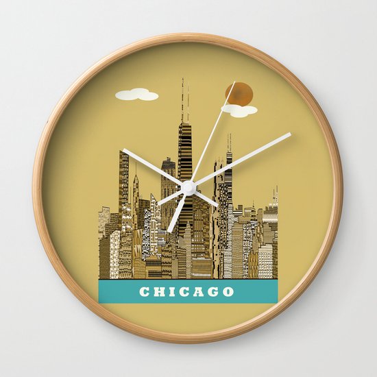 Chicago city (vintage Wall Clock