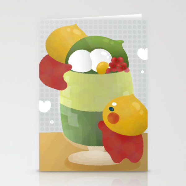 Matcha pudding and chestnut babies Stationery Cards